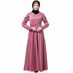 Umbrella abaya with matching belt- Puce Pink Umbrella abaya with matching belt- Puce Pink